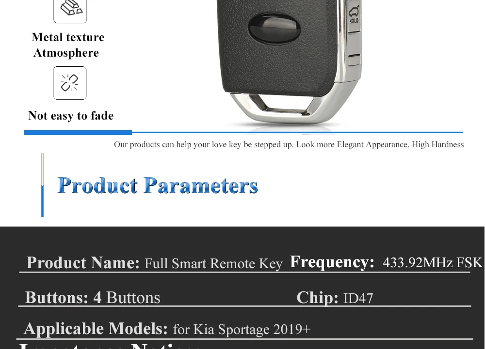 Chiave/Telecomando Per Kia Sportage 2019 433mhz Id47 Fob-4f24 Aftermarket 4btn Sostituzione Senza Chiave - Muslimsmart Remote Fob Kia - S156f46649d304f0fb64d9f39dc00c65dt