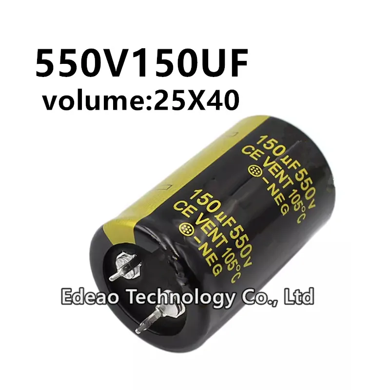 

2Pcs/lot 550V 150UF 550V150UF 150UF550V volume: 25x40 mm audio power amplifier inverter aluminum electrolytic capacitor