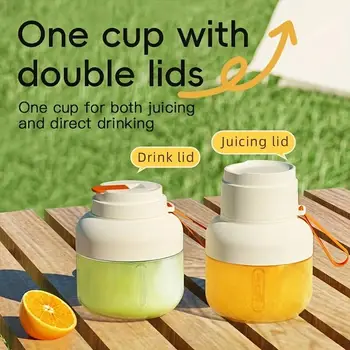 1pc Electric juice blender, USB charging with rubber straw cup, button control, no heating working voltage, portable blender 1