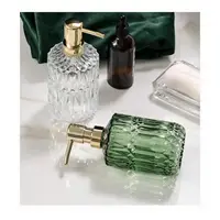 1pc 13.32oz Glass  Soap Dispenser Refillable Pump Bottle For Liquid Soap,Shower Gel,Hand Soap, Home Bathroom Accessories 2