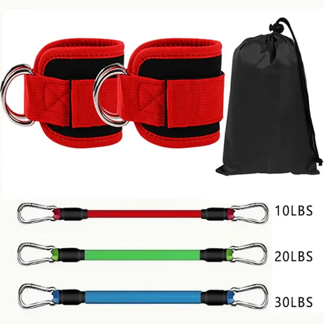 Ankle Straps Resistance Bands Set Fitness Workout Yoga Exercise Equipment Glutes Legs Strength Training for Gym Man Woman 4