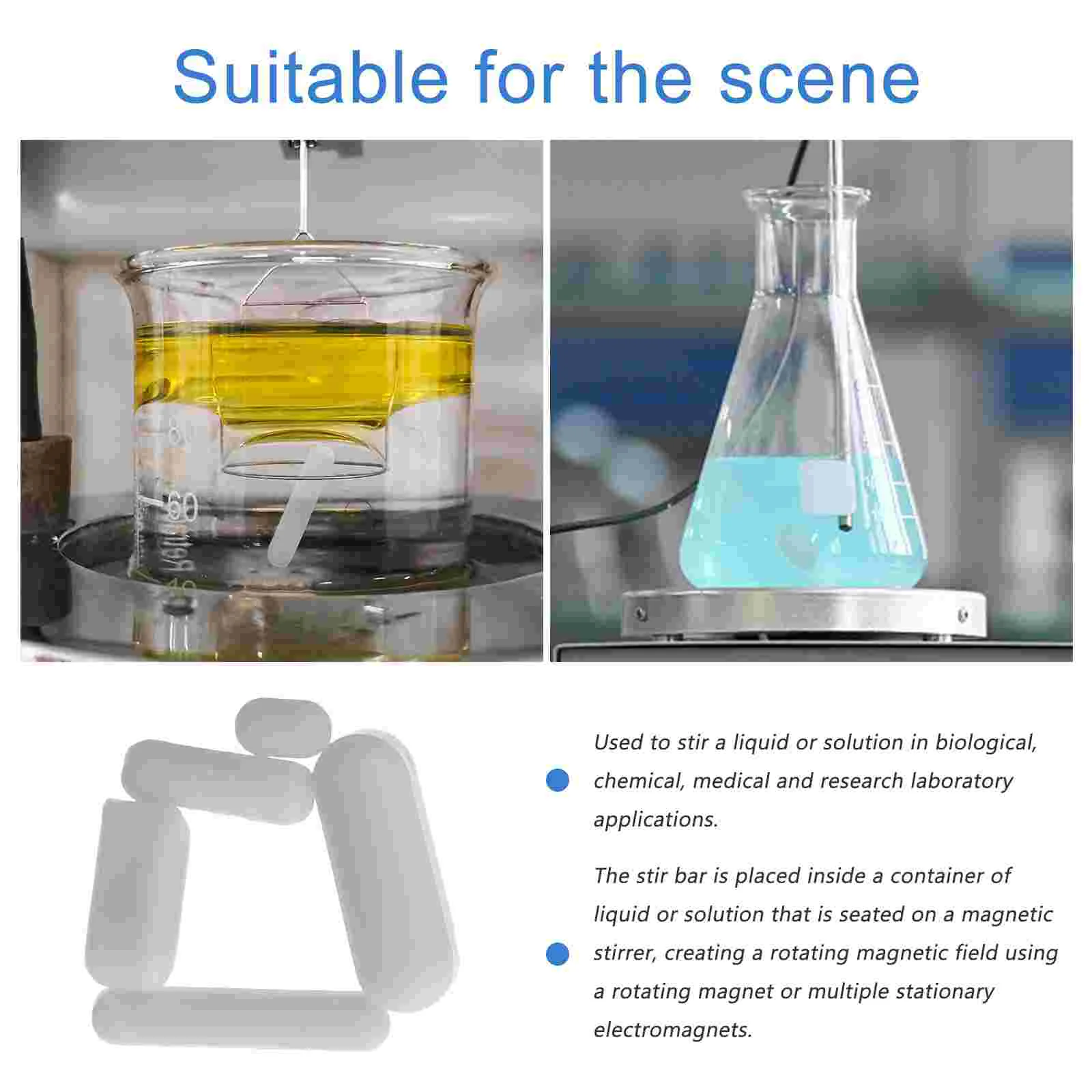 Magnetic Stirrer Stirring Rod 5 Pcs Laboratory Ajitator Mini Bar Overhead Agitators Ptfe Tools