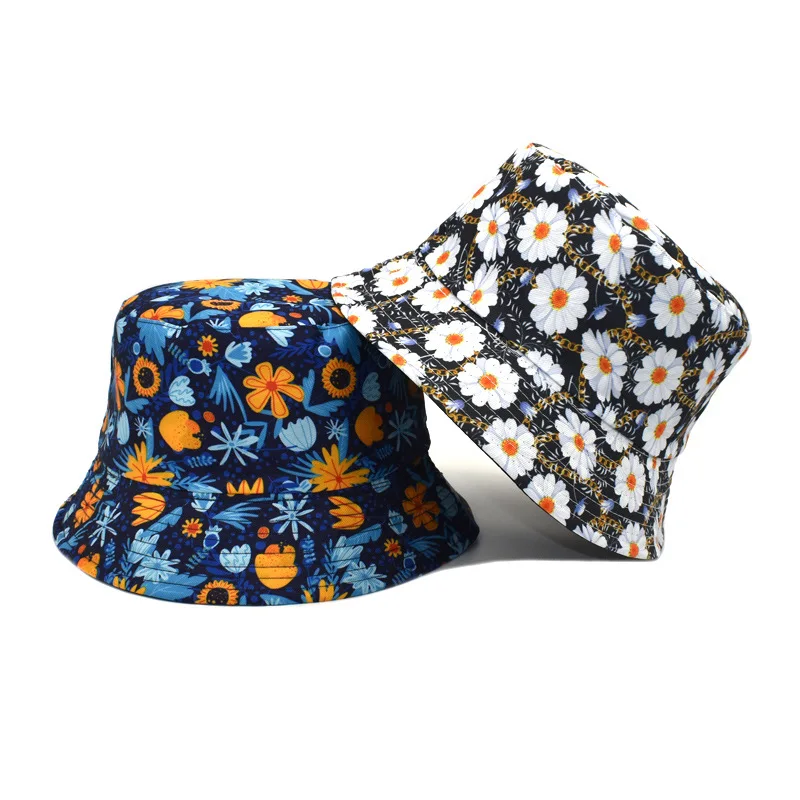 Print Double-Side-Wear Reversible Bucket Hat for women brown bucket hat