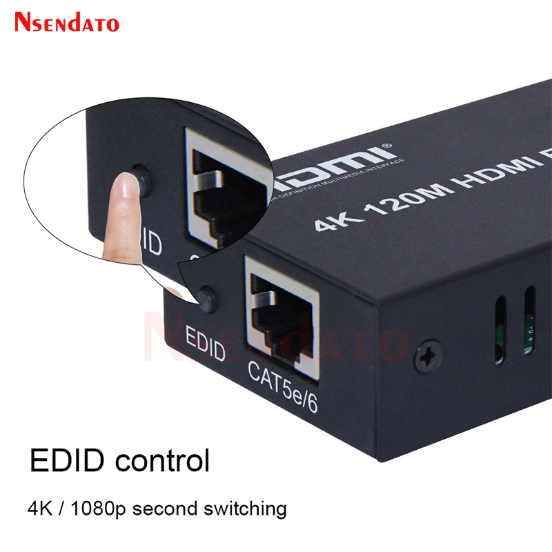 4K HDMI Extender 120M Over Cat6 RJ45 HDMI Video Transmitter And Receiver kit Extender for PS4 EDID TV DVD Player PC Monitor