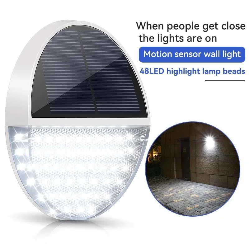 

1Pack 48LED Solar Motion Sensor Light Outdoor Super Bright Solar Security Wall Lamp for Garage Front Door Wall Porch Step Fence