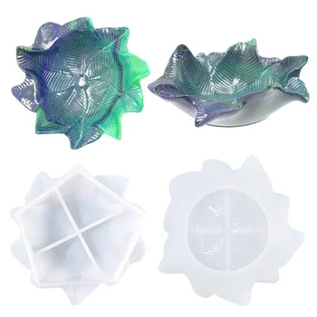 New Leaf Plate Epoxy Resin Mold Fruit Candy Nut Storage Dish Silicone Mould DIY Crafts Jewelry Organizer Trinket Holder Mold