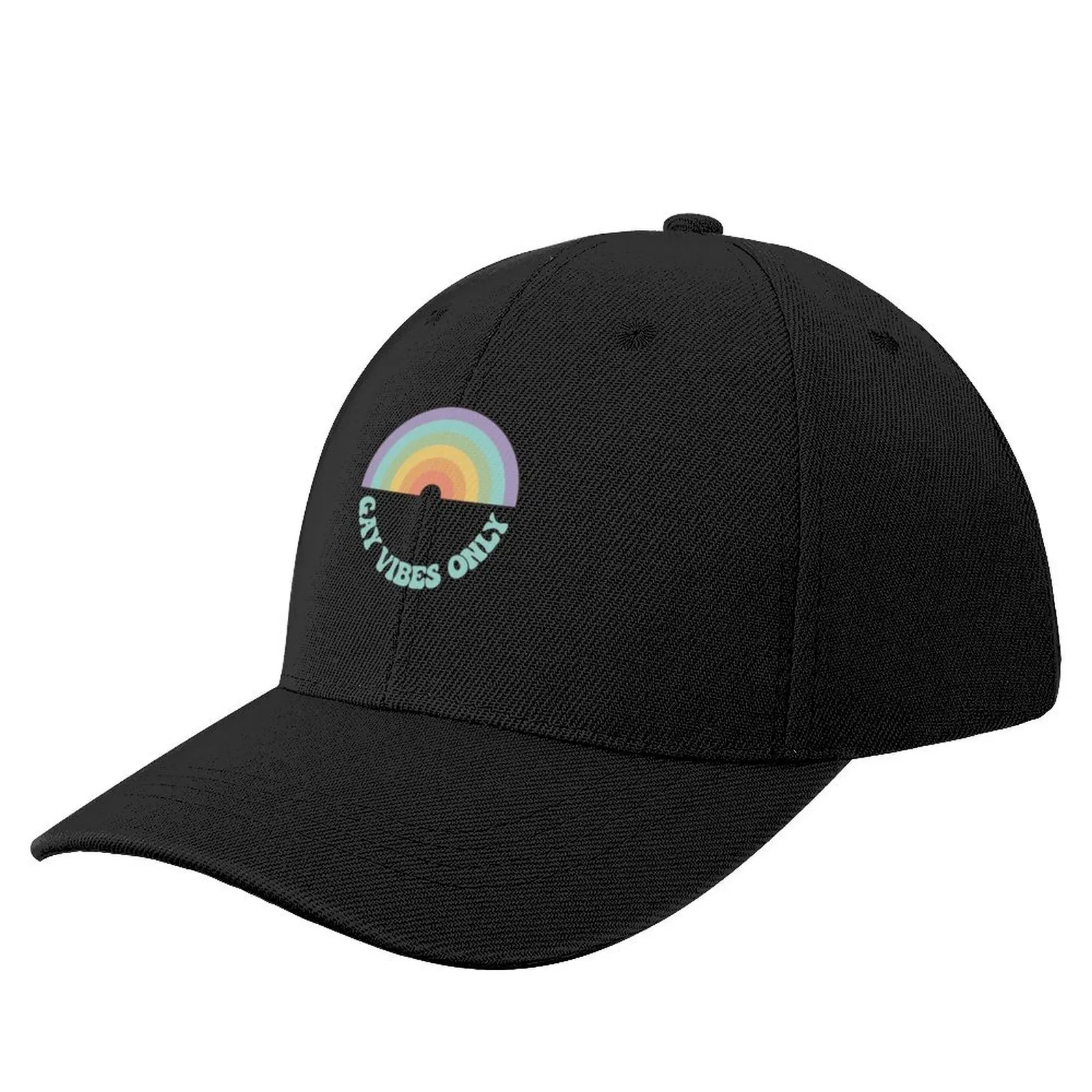 

Vintage Gay Vibes Only Circular Rainbow Baseball Cap cute Fashion Beach Snapback Cap Luxury Man Hat Baseball For Men Women's