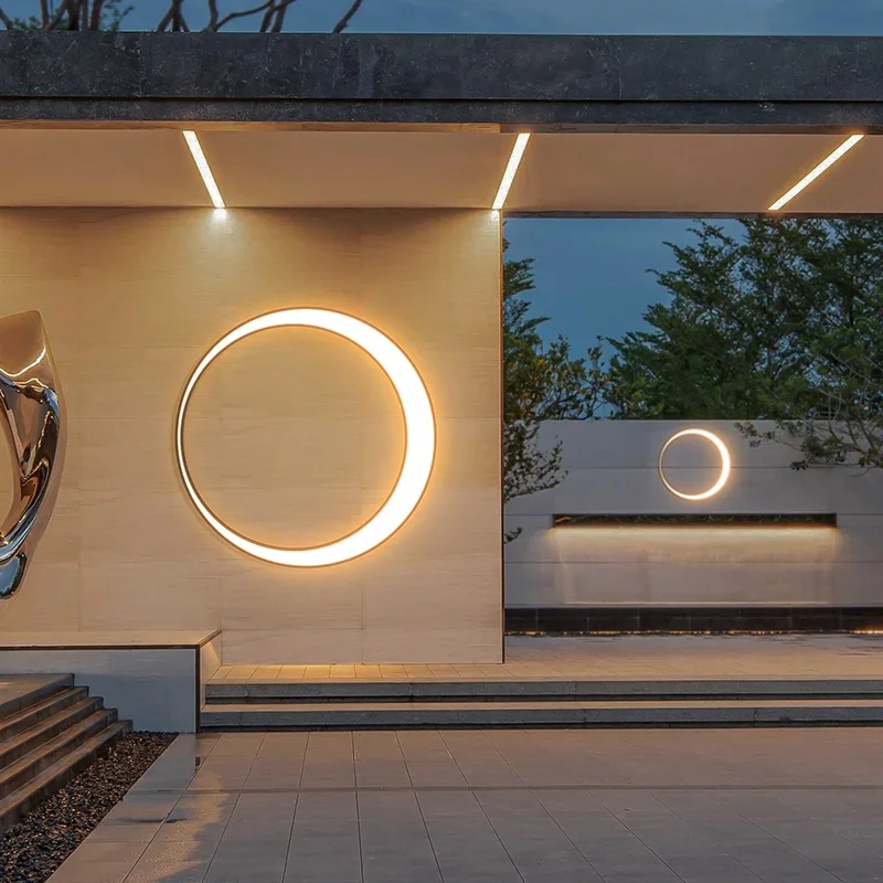 Modern LED Outdoor waterproof Landscape Wall Lamps Porch Exterior Wall Lighting Garden Lamp Villa IP65 Moon Lights sconces