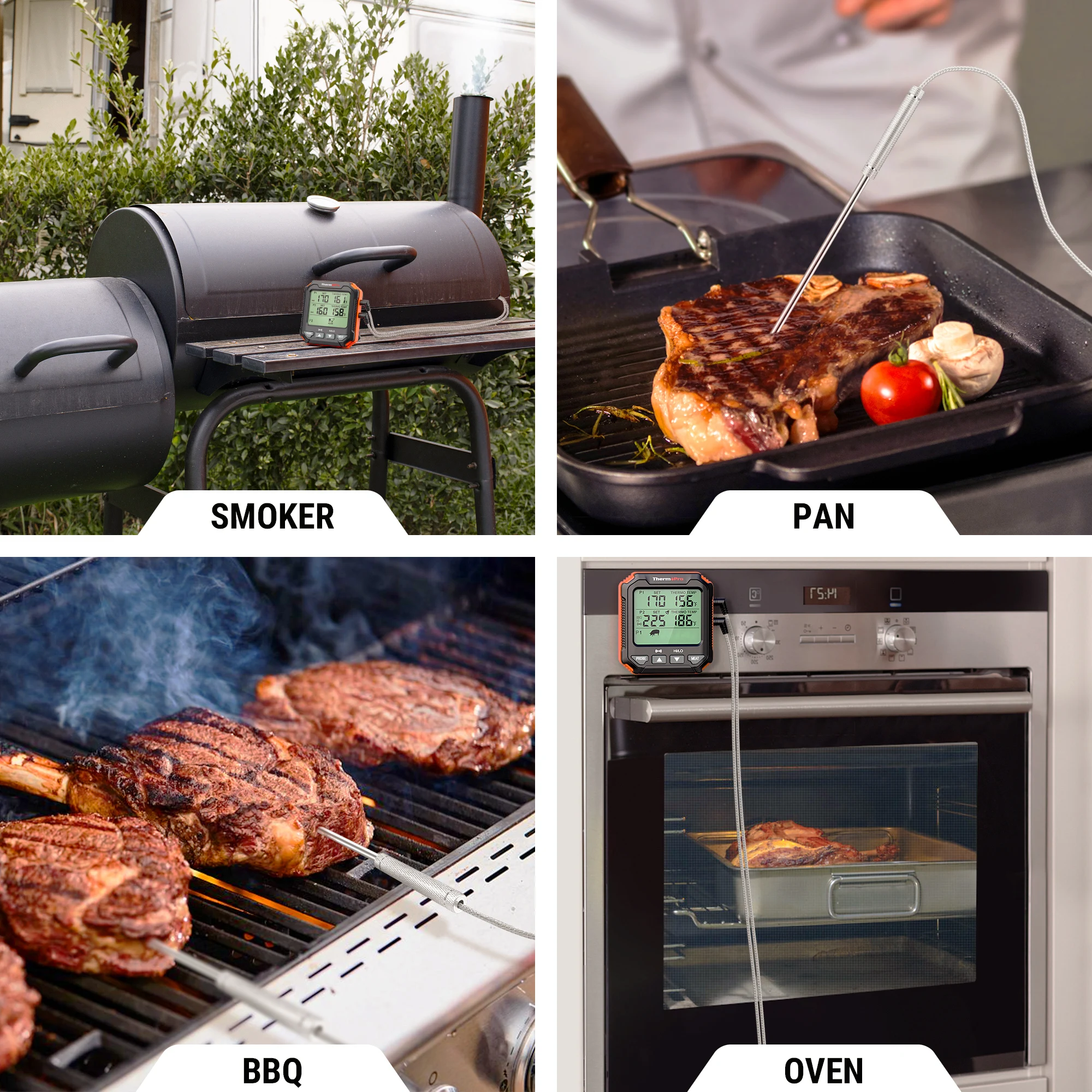 ThermoPro TP717 Dual Probes Electronic Backlight Food Thermometer Cooking BBQ Oven Thermometer with Big LCD Screen For Kitchen 6