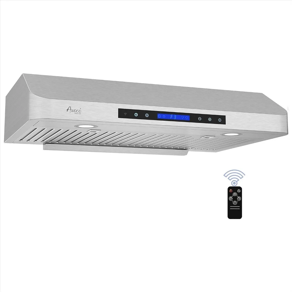 

Classic 6” High 1mm Thick Stainless Steel Under Cabinet 4 Speeds 900 CFM Range Hood with 2 LED Lights