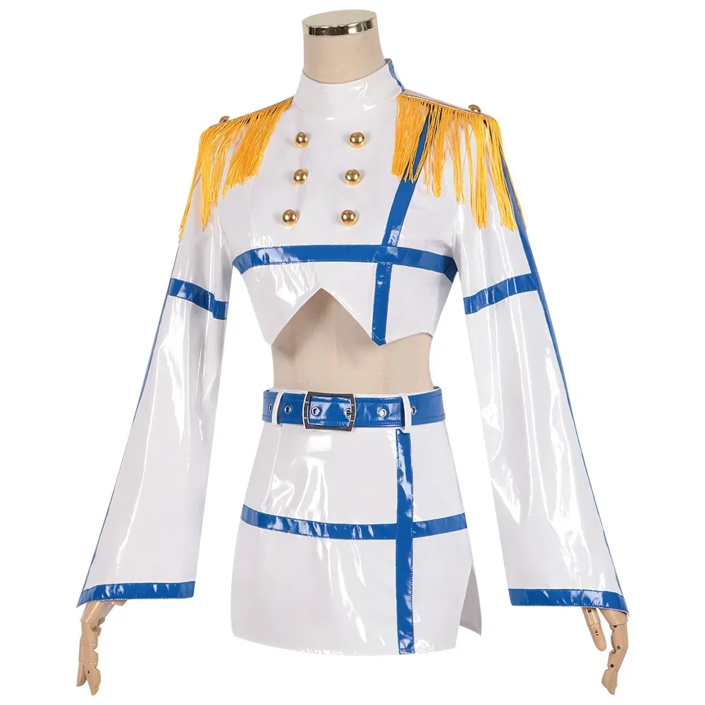 Anime 2.5 Dimensional Seduction Nonoa Cosplay Costume Adult Women Leather White Skirt Suit Halloween Uniform Outfit