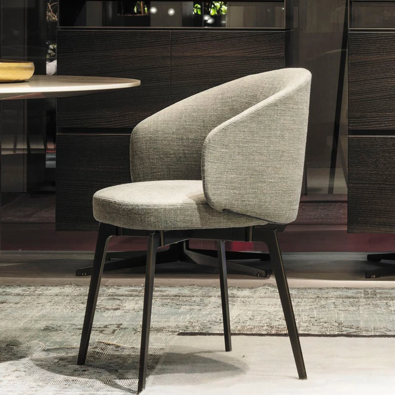 

Custom Nordic Dining Chair Light Luxury Italian Modern Minimalist Home Stool Designer Model Room Wrought Iron Retro Furniture