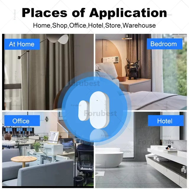 Zigbee Door Sensor Window Contact Open Close Detector With Luminosity/Vibration Detection APP Control For Alexa Google Home Z2M 6