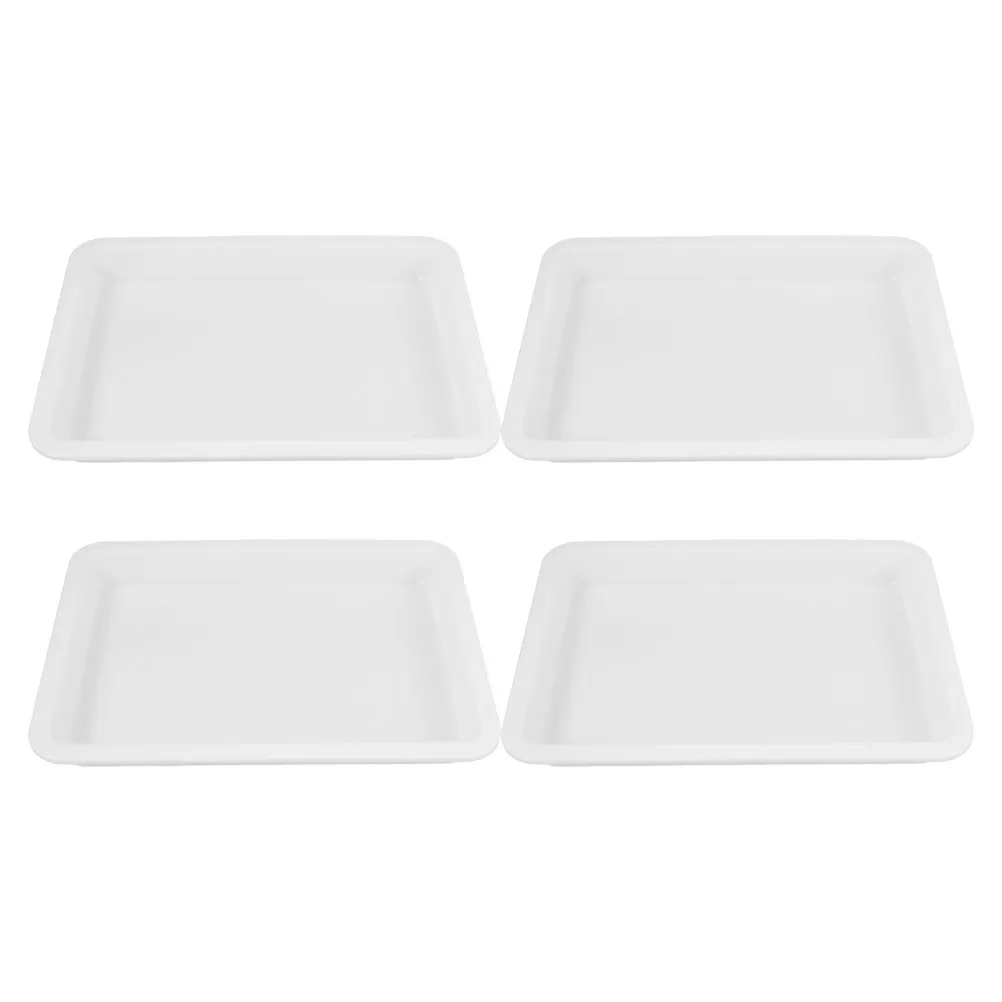 4Pcs 내산성 알칼리성 실험실 트레이 화학 저장용 누출 방지 플라스틱 트레이..