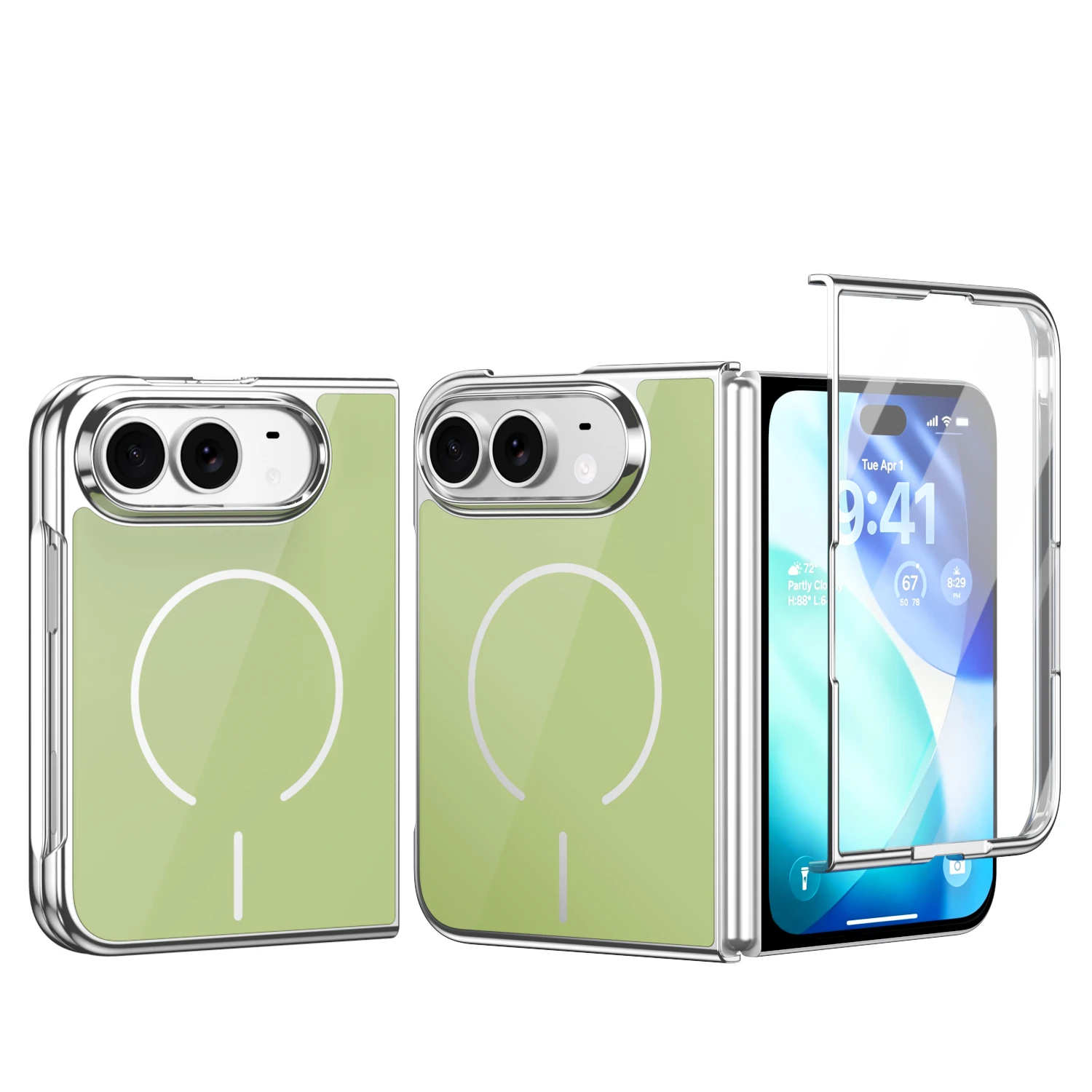 Magnetic Electroplating Integrated Case with Lens Protection - Anti-Scratch and Shockproof Back Cover