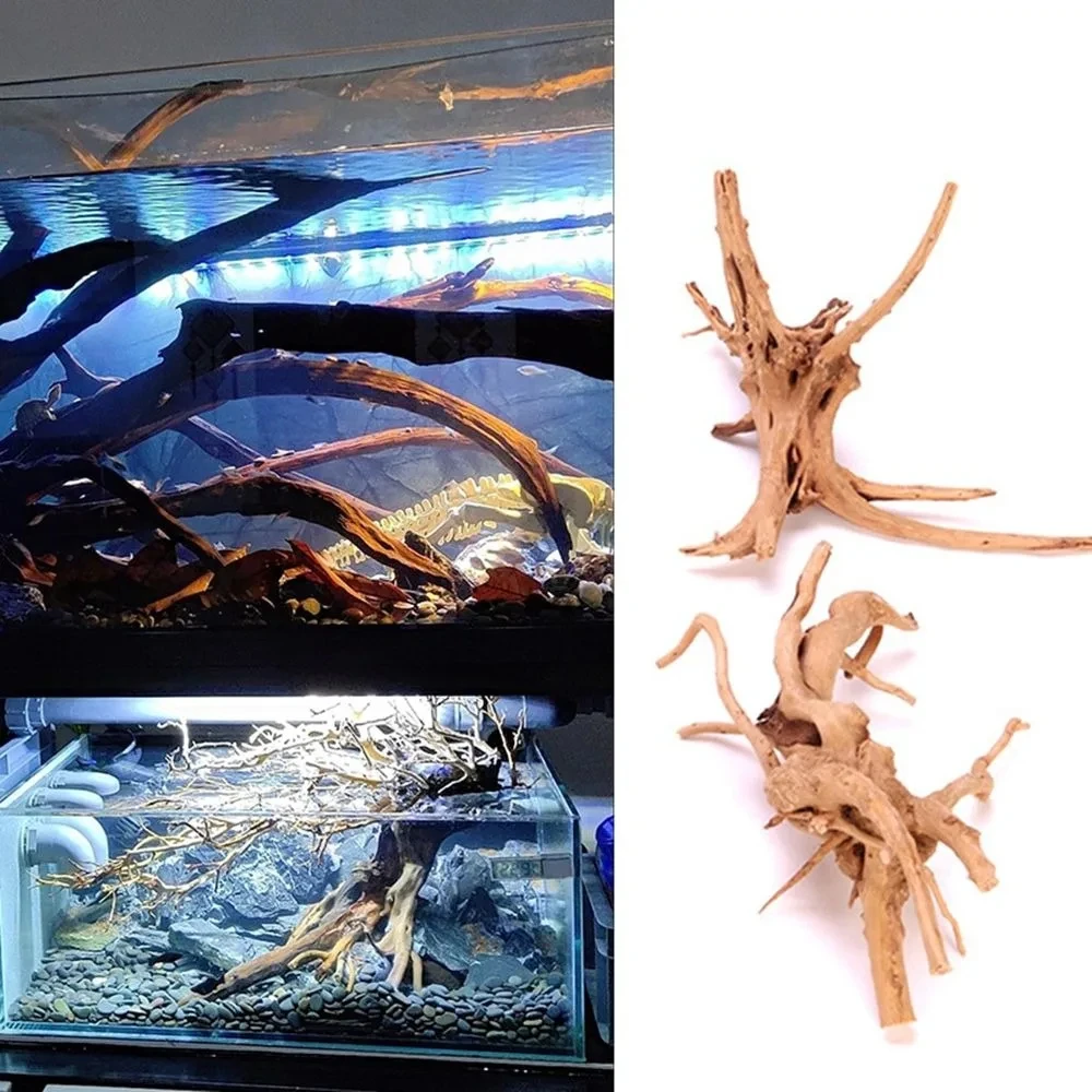 Natural Wooden Fish Tank Decorations Plant Stum Tree Trunk Driftwood Tree Aquarium Fish Landscaping Ornaments Fish Tank Decorations