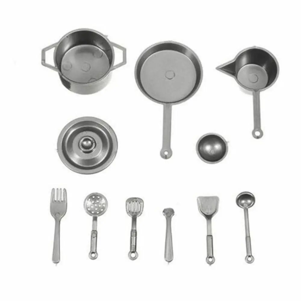Miniature Plastic Cookware Set for Dollhouse Kitchen Accessories