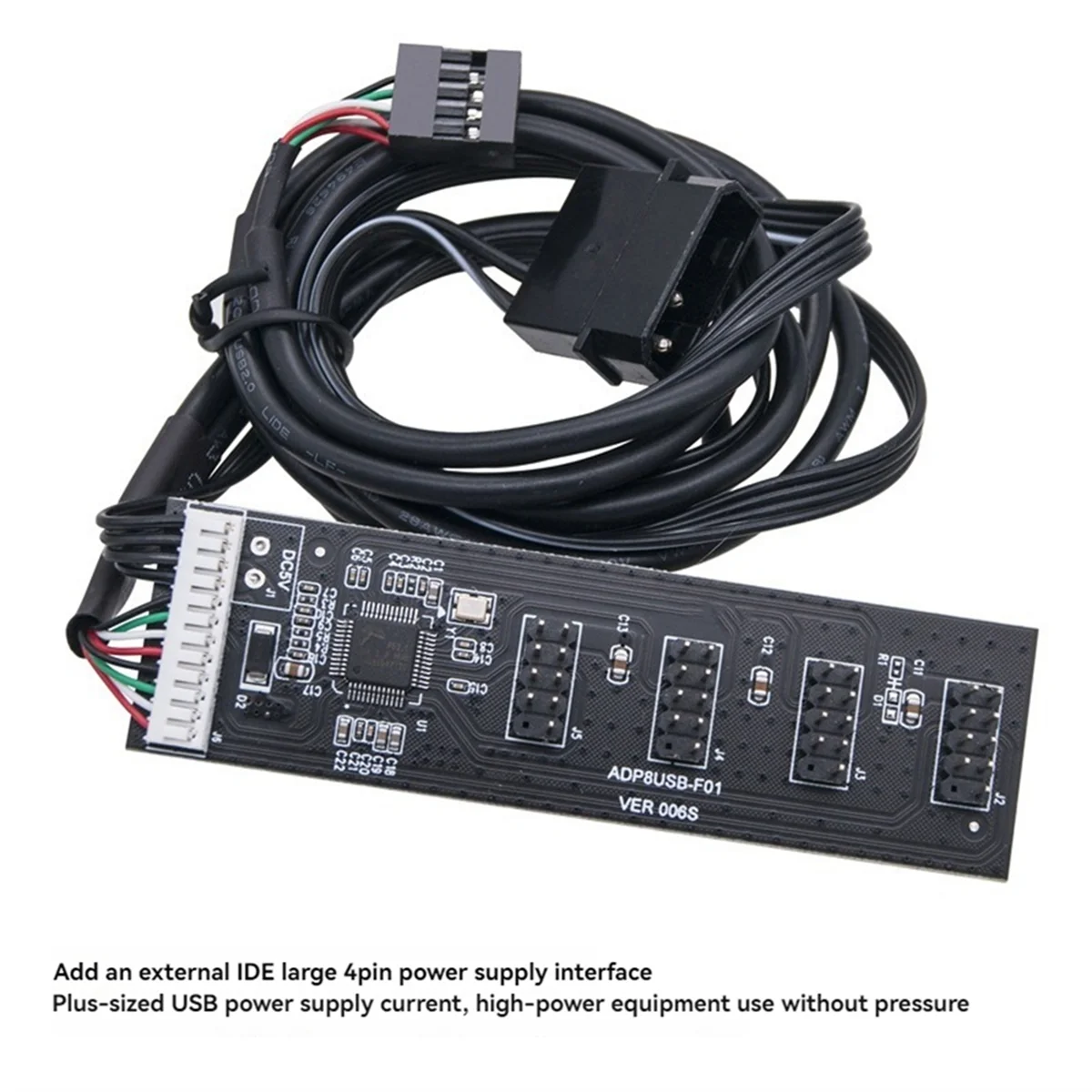 BNGF-USB2.0 Header Splitter 9 Pin 1 to 4 Extension Hub Splitter with SATA Interface Cable for PC Mainboard Adapter