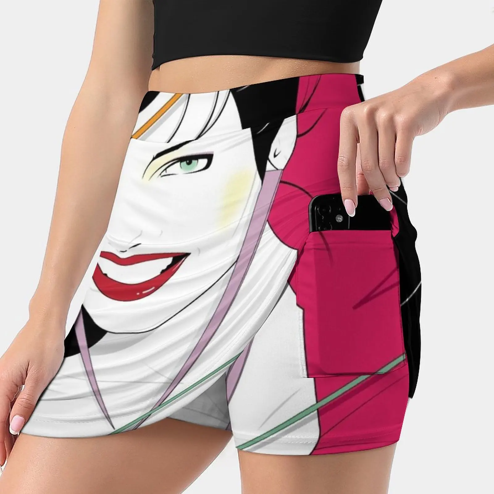 

Nagel Style Women's skirt Mini Skirts A Line Skirt With Hide Pocket Patrick Nagel Nagel Pop Culture 80S Old School Vintage