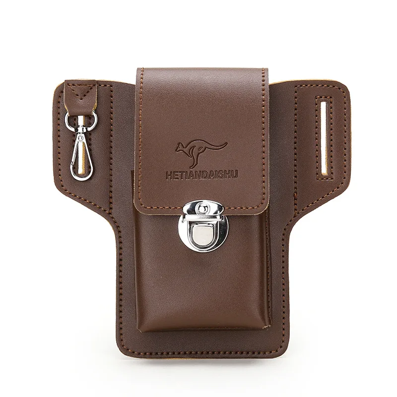 Vintage PU Leather Men's Waist Bag and Phone Wallet Holster