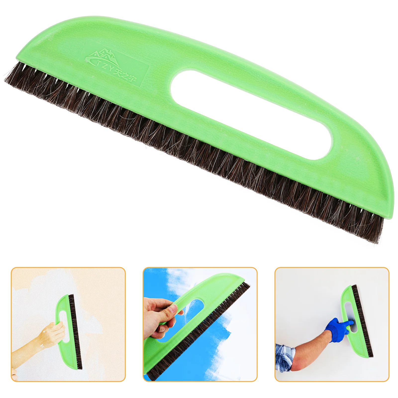 

Wallpaper Paste Brush Mural Poster Sticker Smoothing Brush Hanging Dragging for Tile Grout Cleaning Scrubbing ( Green )