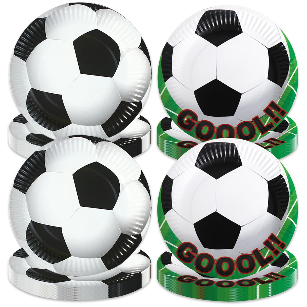 10pcs/lot Football Soccer Theme Baby Shower Kids Favor Happy Birthday Party Tableware Disposable Paper Plate Decoration Plates