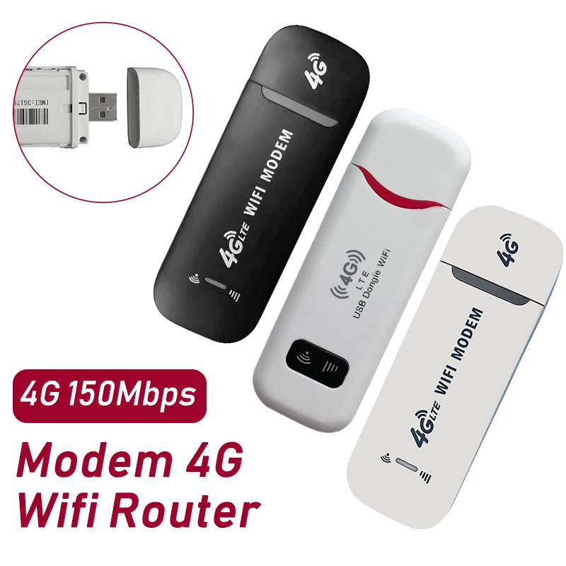 4G WiFi Router Wireless USB Dongle 150Mbps Modem Pocket Hotspot Dongle 4G SIM Card Modem Stick WiFi Adapter Home Office