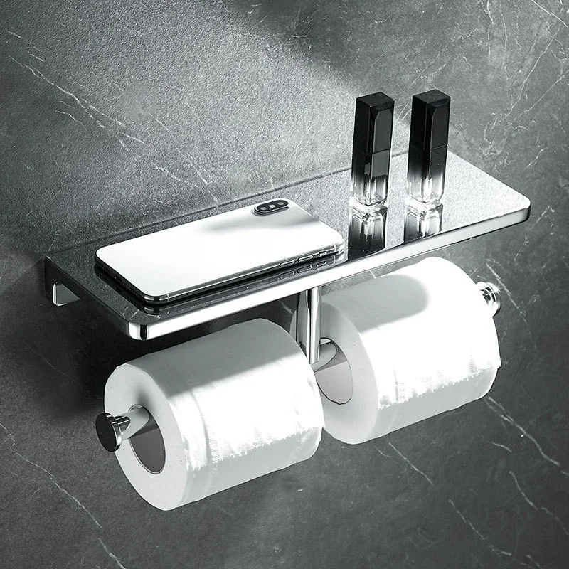Toilet tissue holder, wall-mounted roll holder, mobile phone rack