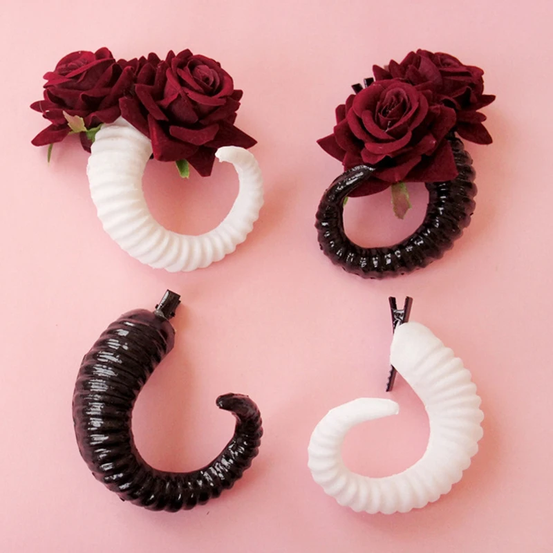 Hair Clips Cosplay Sheep Horns Hairpin Costumes Prop Hair Accessories Devil Horn Barrettes Halloween Party hair accessories
