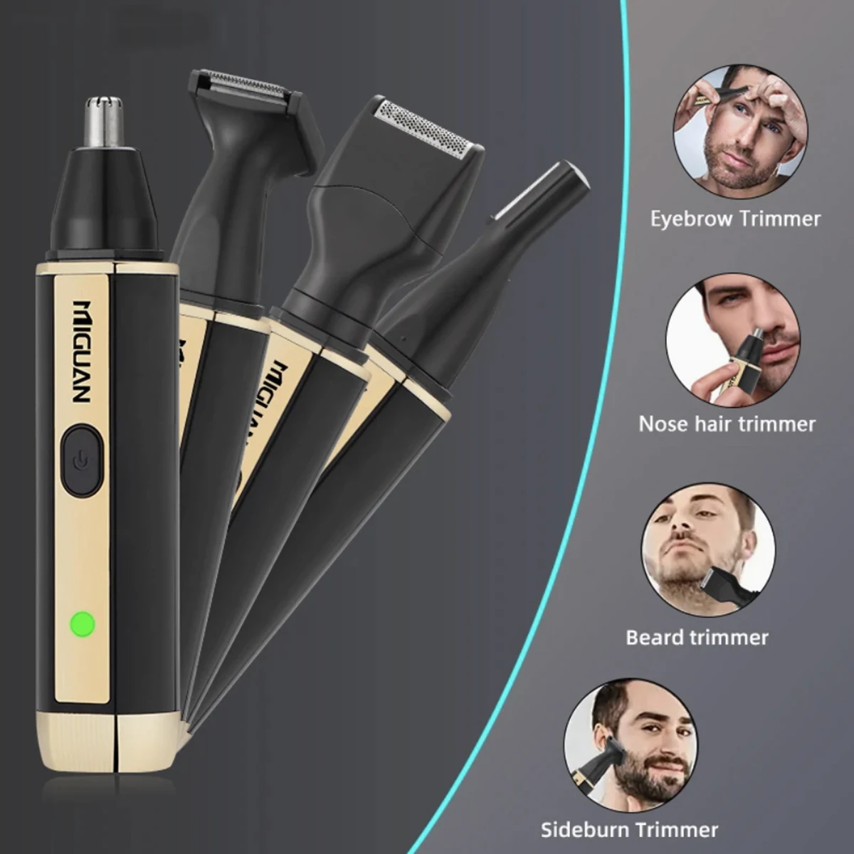 رجل ماكينة حلاقة كهربائية 4-IN-1 أداة تهذيب اللحية...