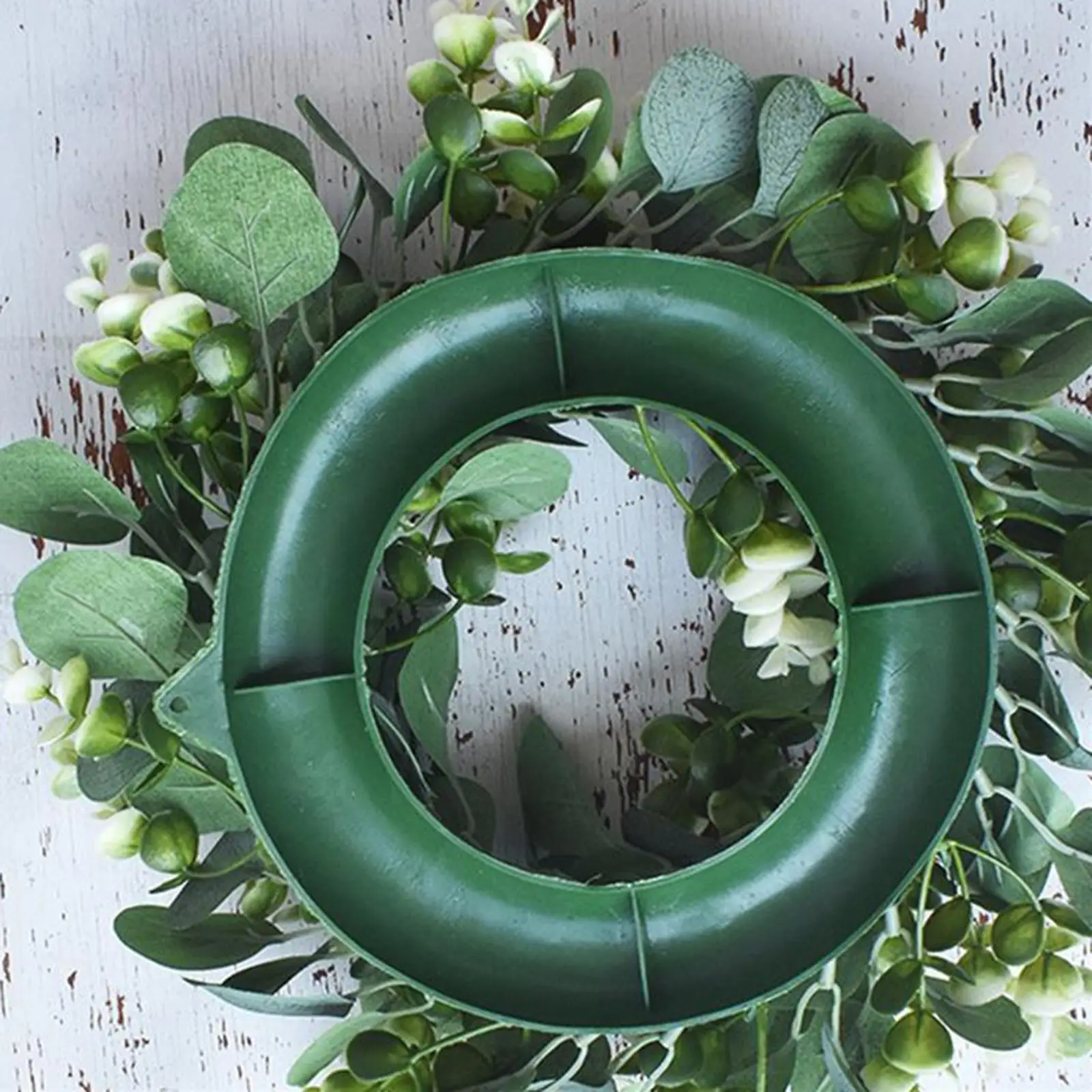 15.75-inch Large Eucalyptus Leaves Wreath Window Wall Front Door Porch Spring Green Garland Hanging Ornaments Housewarming Gift