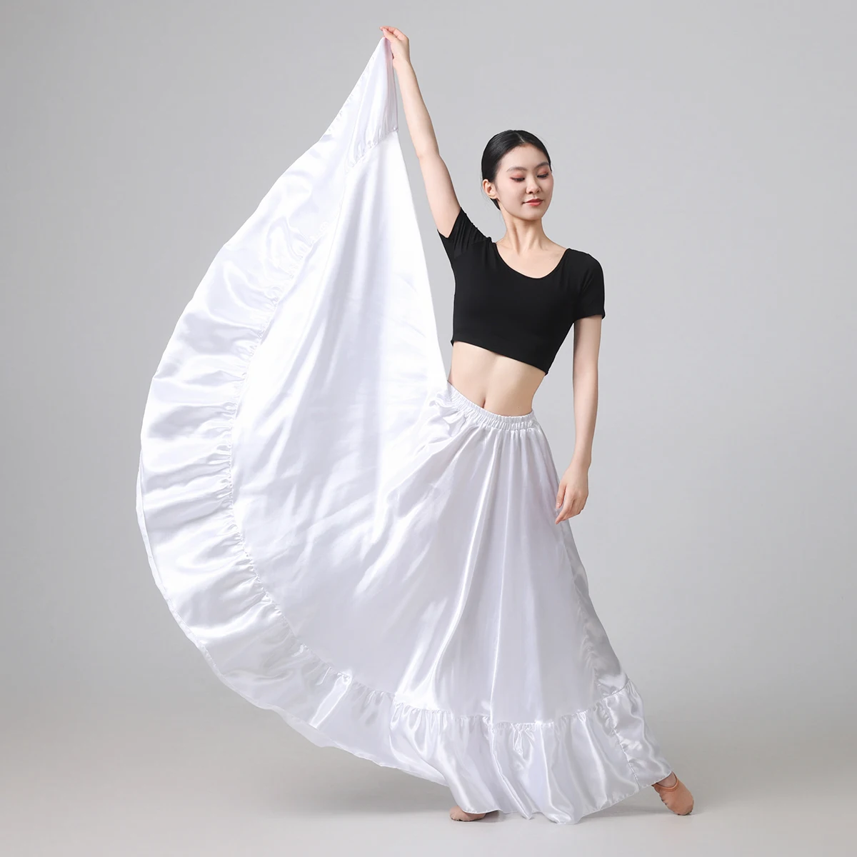 Falda circular larga acampanada para mujer, falda completa