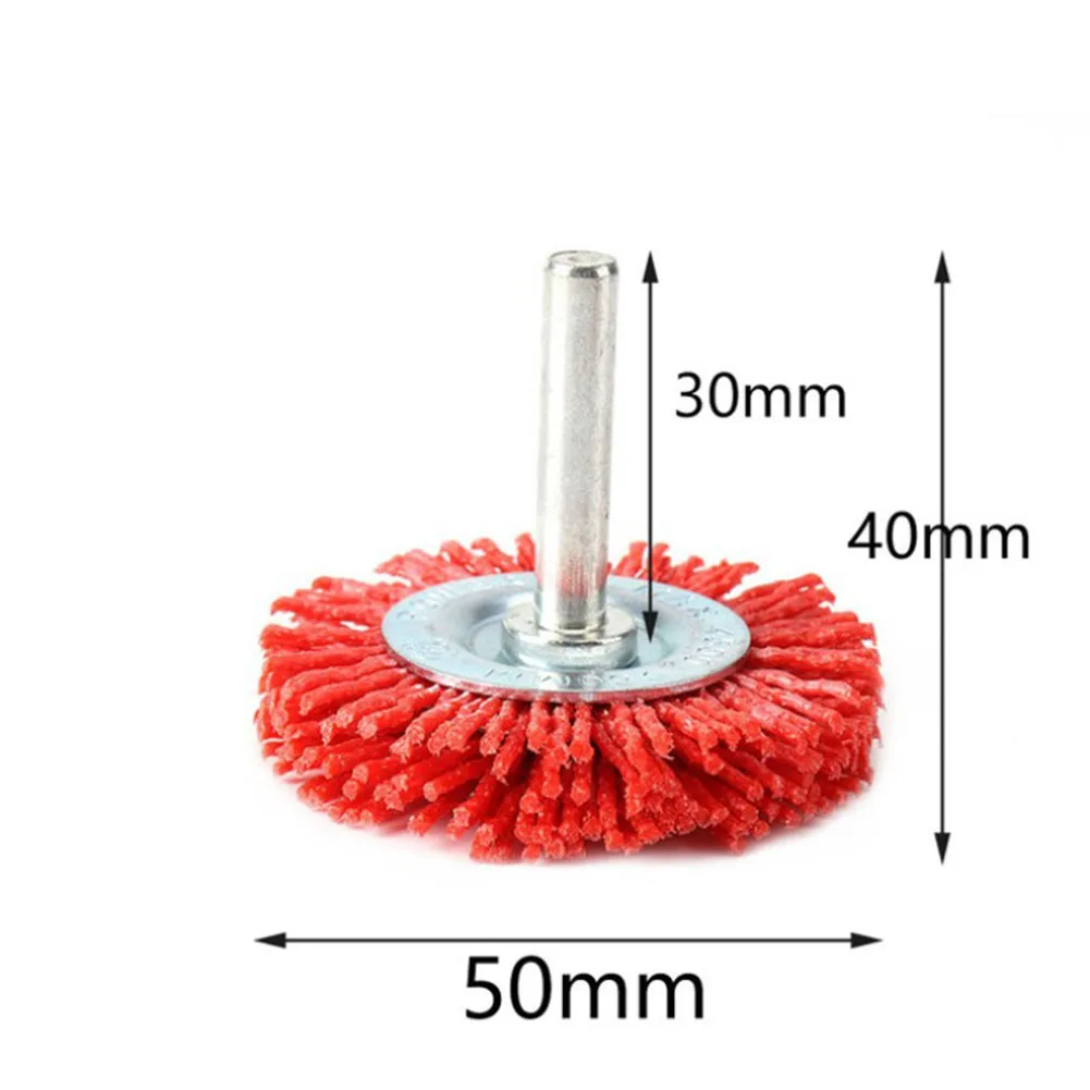 

Grinding Wheel Brush 1pc 50mm/70mm/100mm 6mm Shank Diameter Nylon Red And Silver Corrosion Sanding Wood Turnings