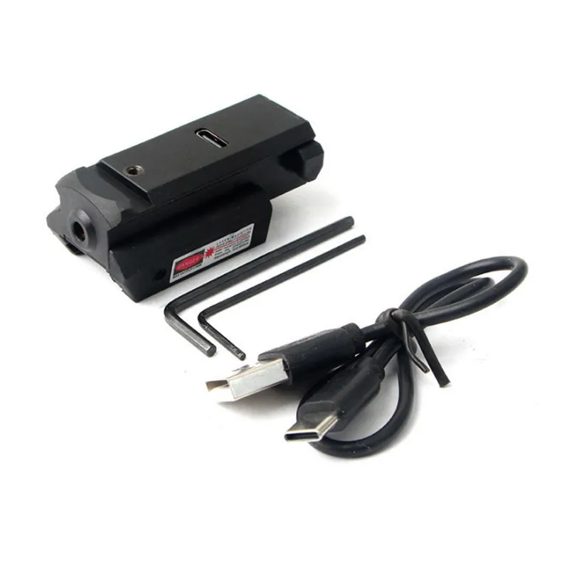 Rechargeable Tactical Compact Green/Red Dot Laser Sight with Picatinny Weaver Rail Mount for Hunting Pistol Handgun Rifle