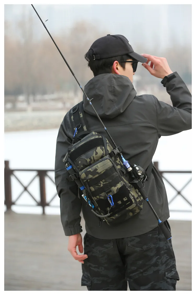 Description Picture 4 of itemFishing Lure Chest Bag Multifunctional Tackle Camo Tactical Single Shoulder Crossbody Backpack Equipment Fishing Gear Pole Bags