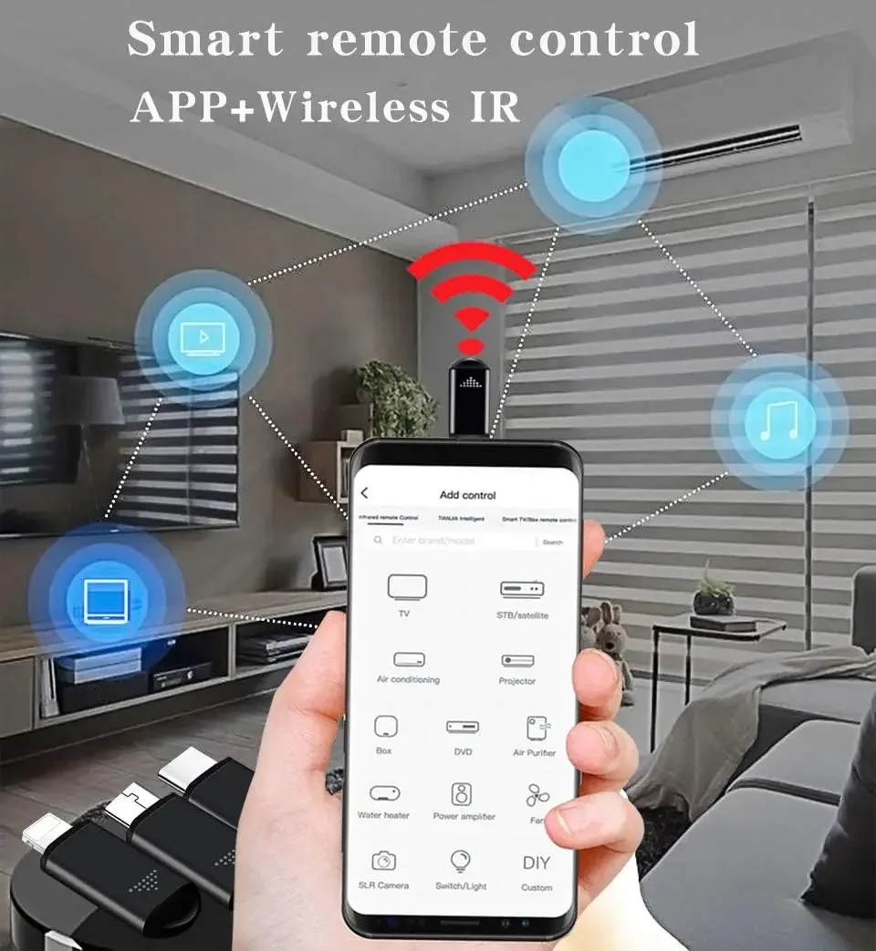 R09 Mini Smartphone IR Remote Controller Adapter for Smart Phone Mini Infrared Universal Control All in One Air Conditioner/TV