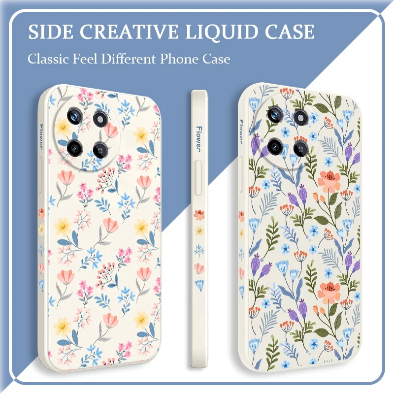 Brilliant Floral Liquid Silicone Phone Case Cover