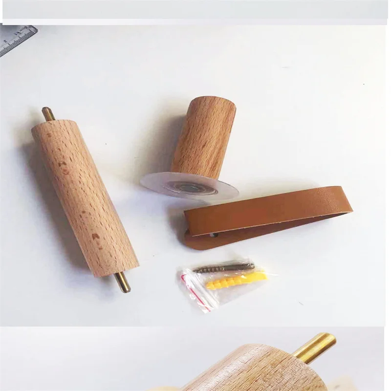 Punched Toilet Paper Holder Beech Hemp Rope Paper Towel Holder Hanging Rope Wall Mounted Tissue