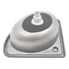 Triangular Bathroom Vessel Sink - 17.32 x 14.57in Countertop Mounted Vanity Sink, Stainless Steel Wall-mounted Basin Set 4