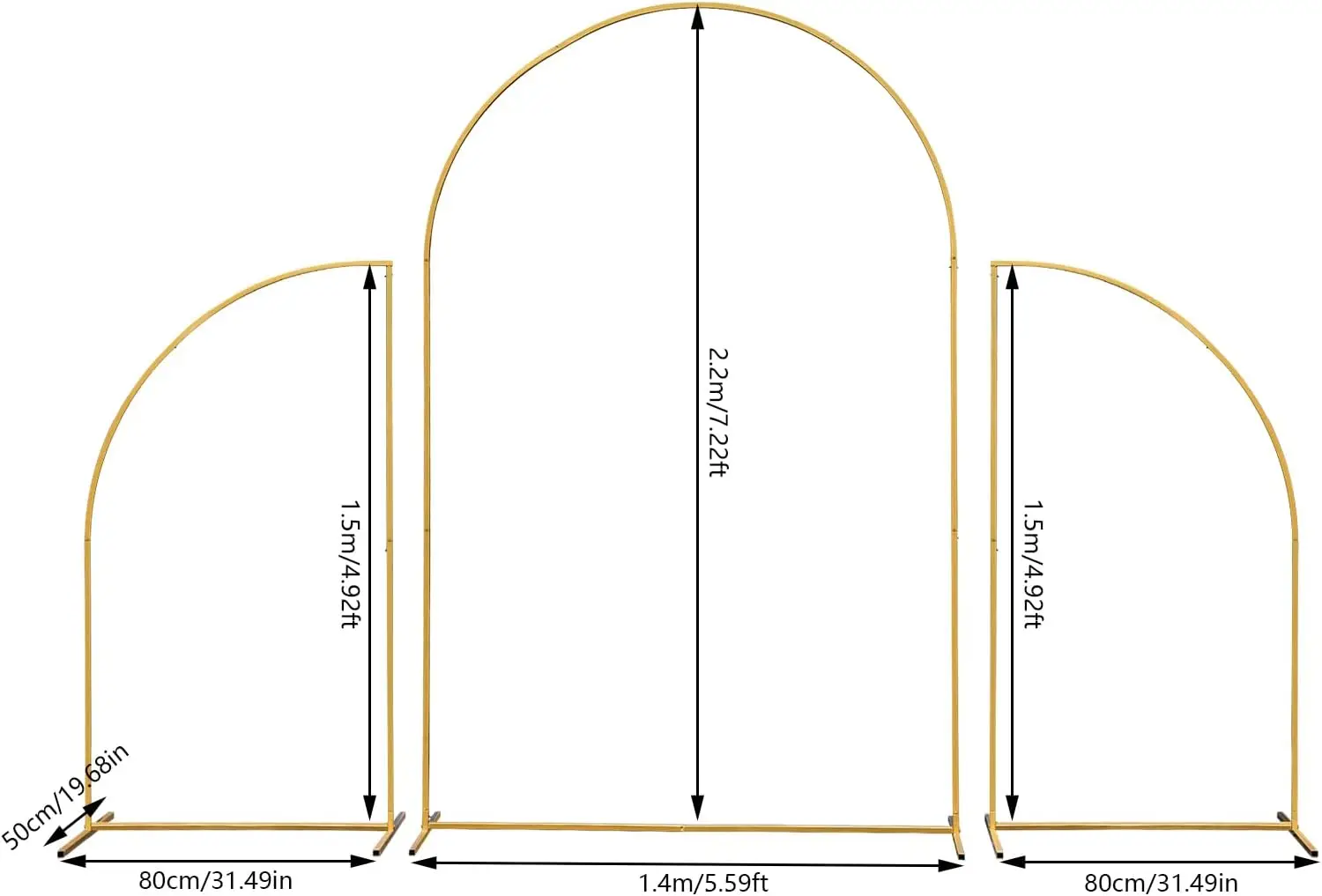 Metal Wedding Arch Backdrop Stand Stand Wedding Arches Garden Balloon Arch Outdoor Indoor Party Birthday Decor Party 3pcs