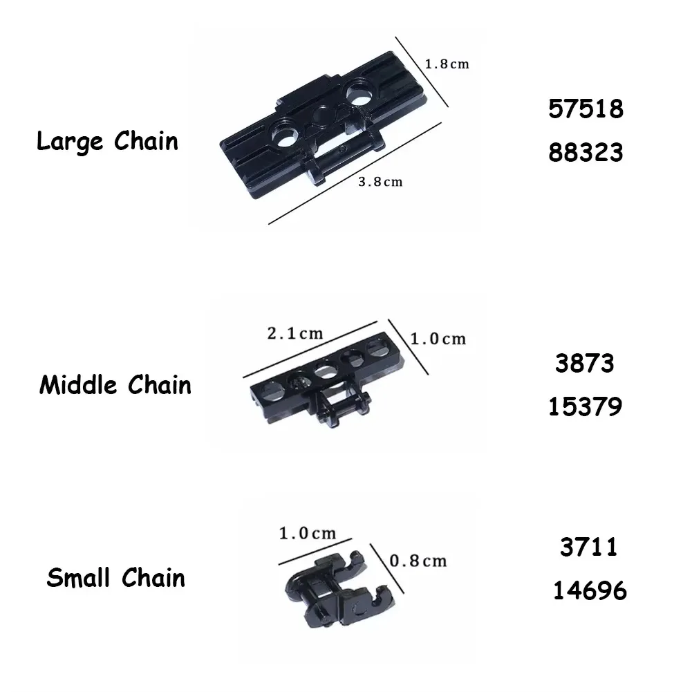 Tracks Wheels Technical Bricks Parts Gears And Axle Set Tank Chain Crawler For 3711 3873 57518 88323 15379 14696 Building Blocks