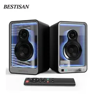 BESTISAN SR15 Active Monitor Bluetooth Speakers 100W Light Effects With Charger LDAC Codecs RCA Aux USB Inputs Bookshef Speakers 1