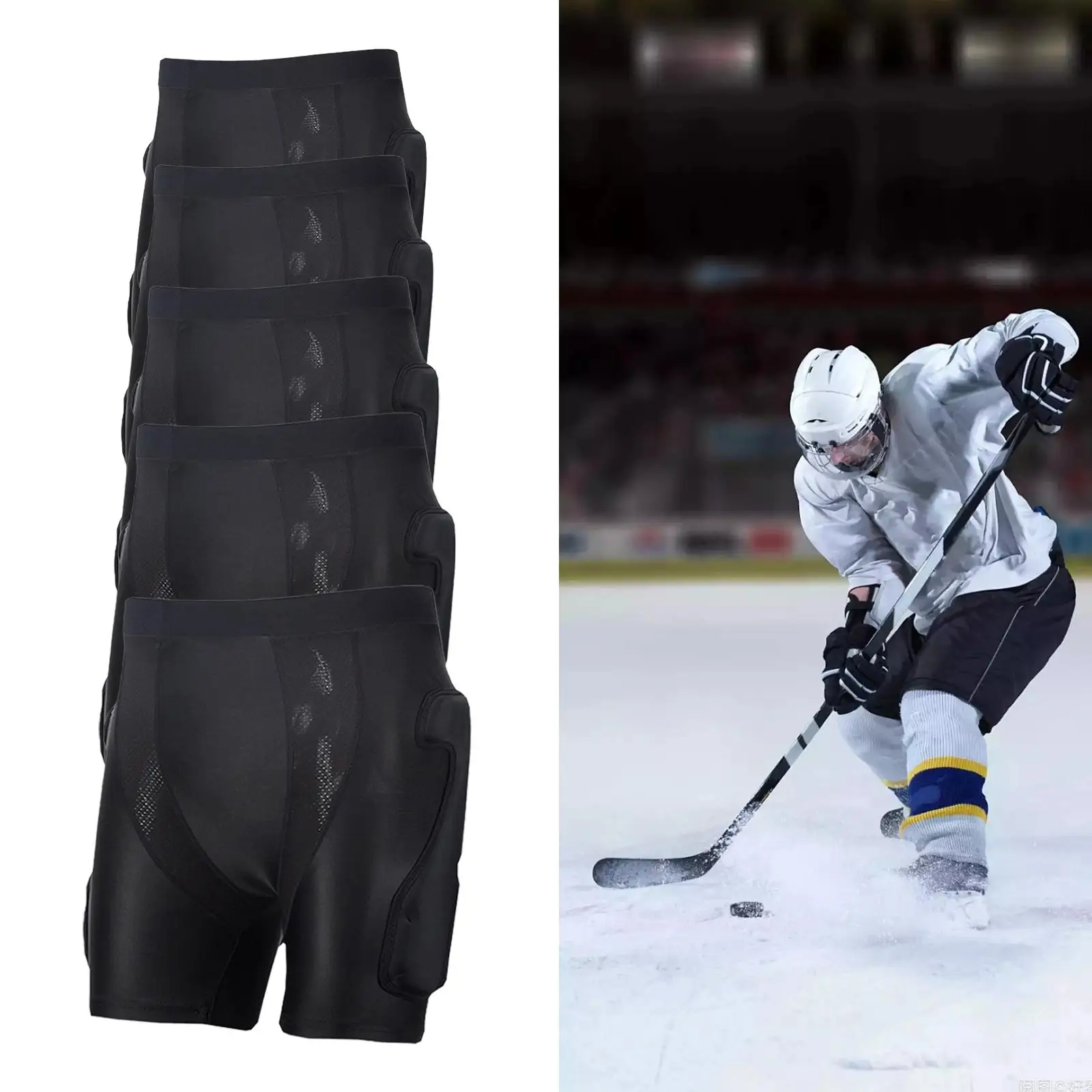 Protective Padded Shorts Pants Skid Hip Pad Breathable Pad Impact for Snowboard Skateboard Outdoor Sports Skate Unisex