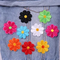 10PCS/lots Daisy Sunflower Flower Embroidery Patch Iron On Patches For Clothing Thermoadhesive Patches On Clothes Jacket Sew DIY - Image 3