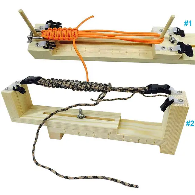 Diy Jig Solid Wood Paracord Karkötő Kötési Szerszámcsomócsomó Fonott Ejtőernyős Kábel Szövőszövés Xqmg