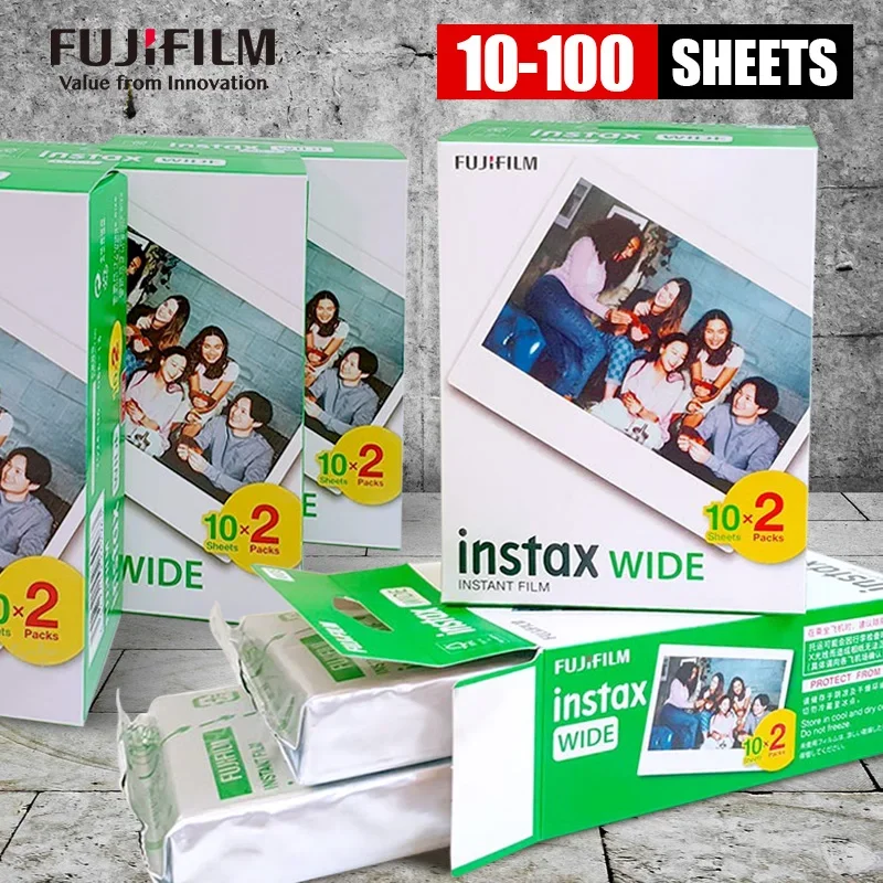 Genuine Fujifilm Instax Ampio Film Bianco 20 Strati Per Fuji Istantanea Polaroid Photo Camera 300/200/210/100/500Af Spedizione Gratuita