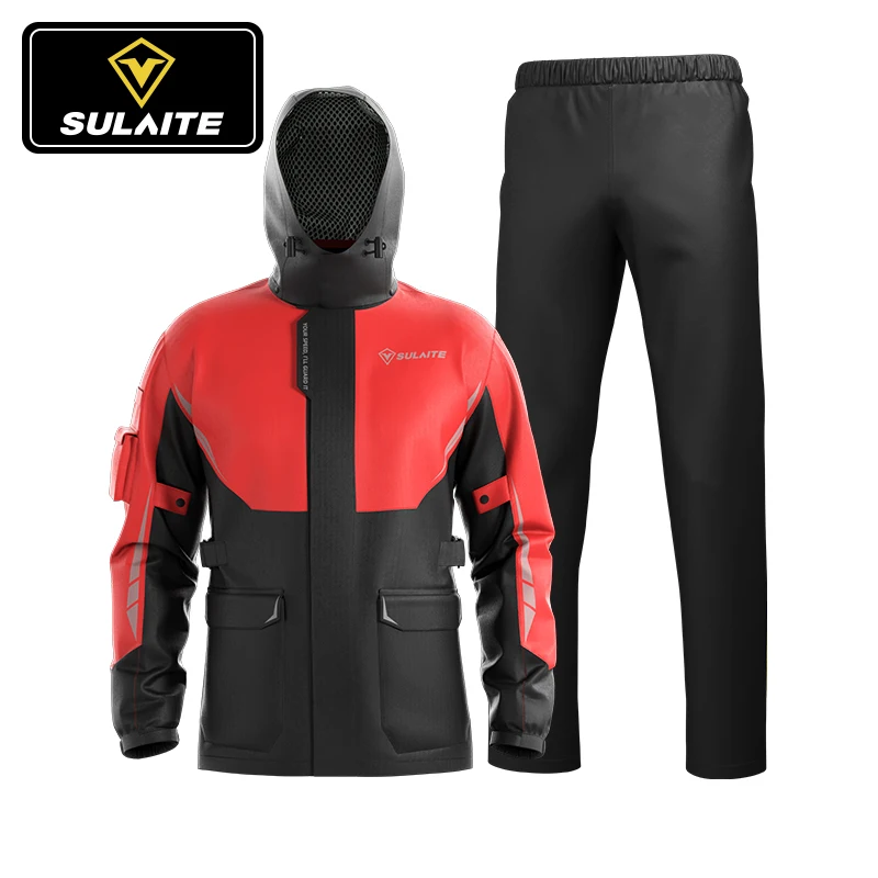 thumbnail image 1 of SULAITE - Traje impermeable para motocicleta, pantalones de lluvia, traje de cuerpo dividido, antitormentas, traje de lluvia para motociclista, grueso, de alta calidad, 1 of 4