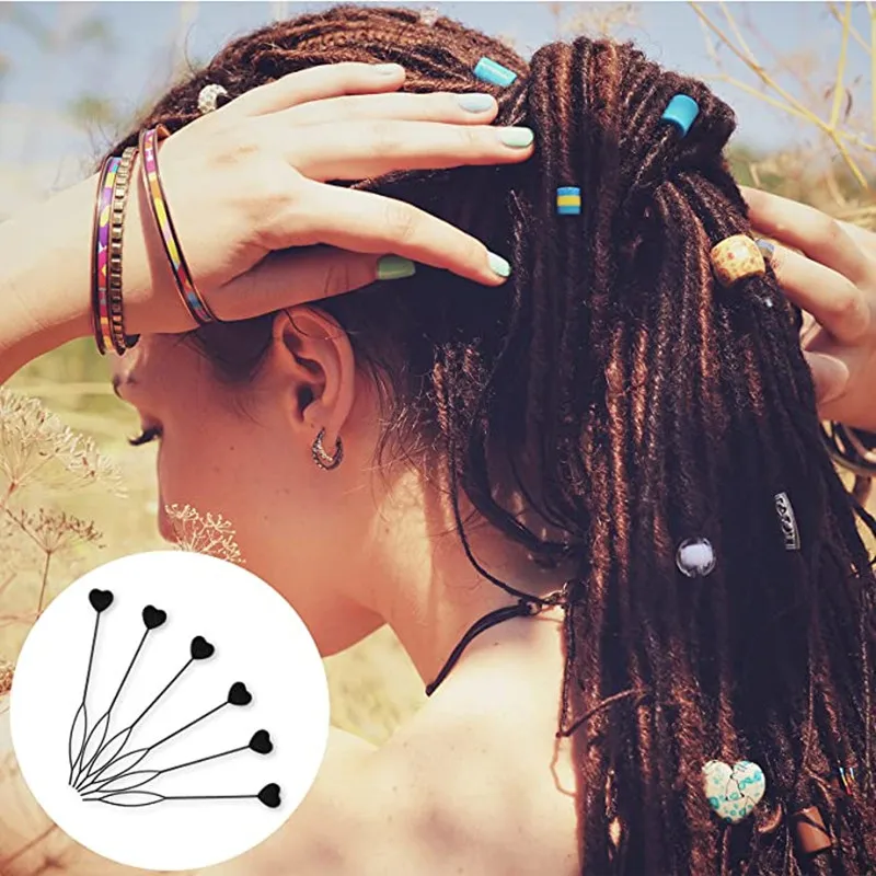 Hair Beads Pony Beads for Hair Braids 6x9mm Plastic Bead 4mm Large Hole for Kids Girls African Hair Bead Accessories 3