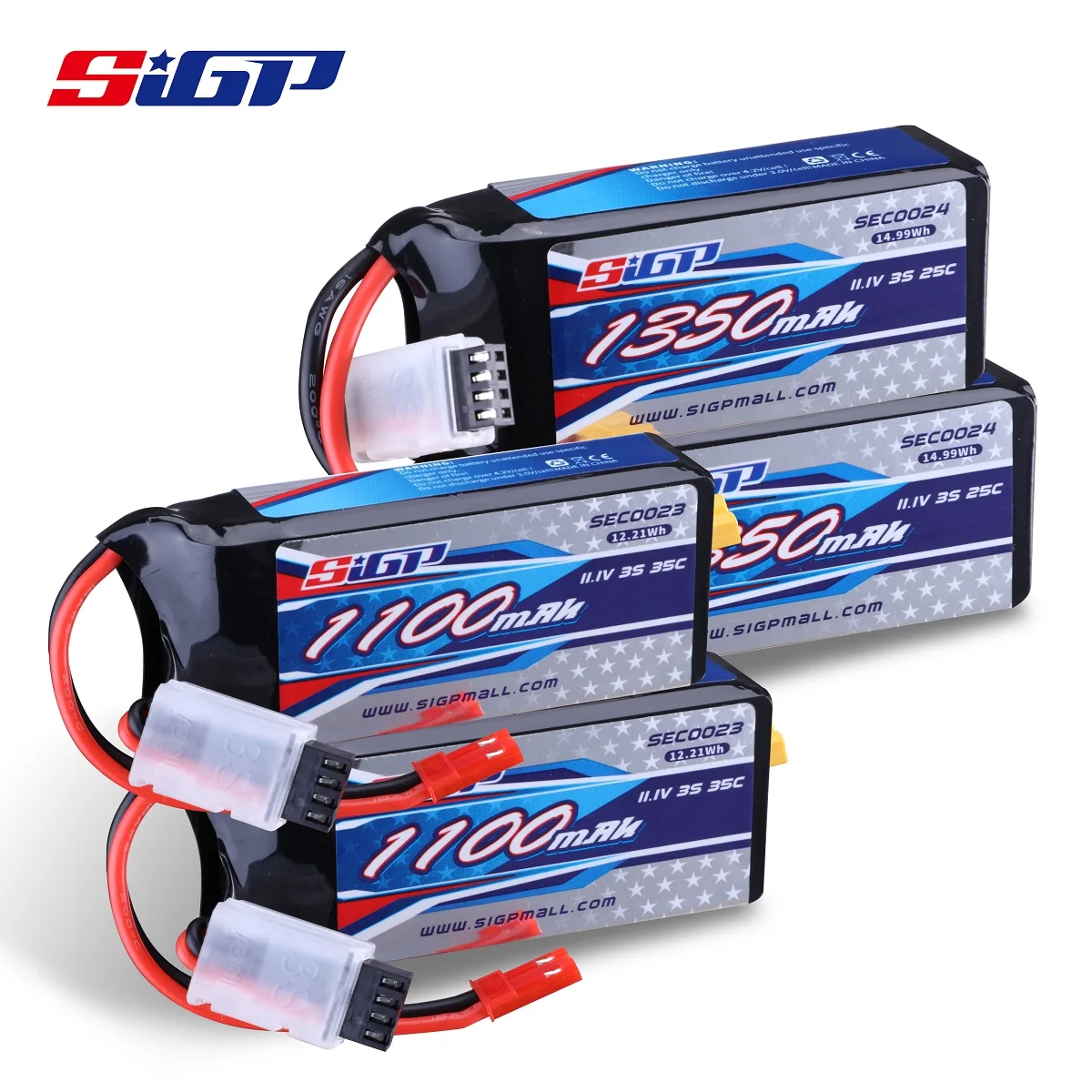 Replacement lithium battery 3S Lipo Battery 1100mAh 1350mAh 11.1V 20C 25C 35C with XT30 JST Plug RC Airplane Quadcopter Helicopter Drone FPV 2pcs