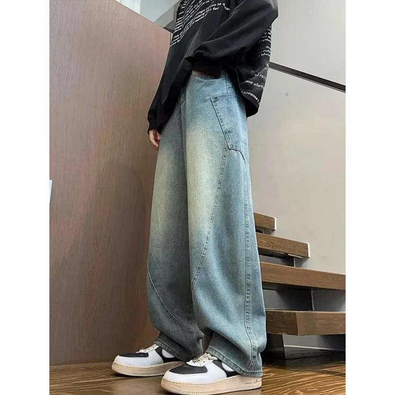 Men's Jeans Wide Jeans Man Pants Y2k Trousers Male Denim Shorts Streetwear Jean Baggy Mens Clothing Flared Cargo New Pant Ripped